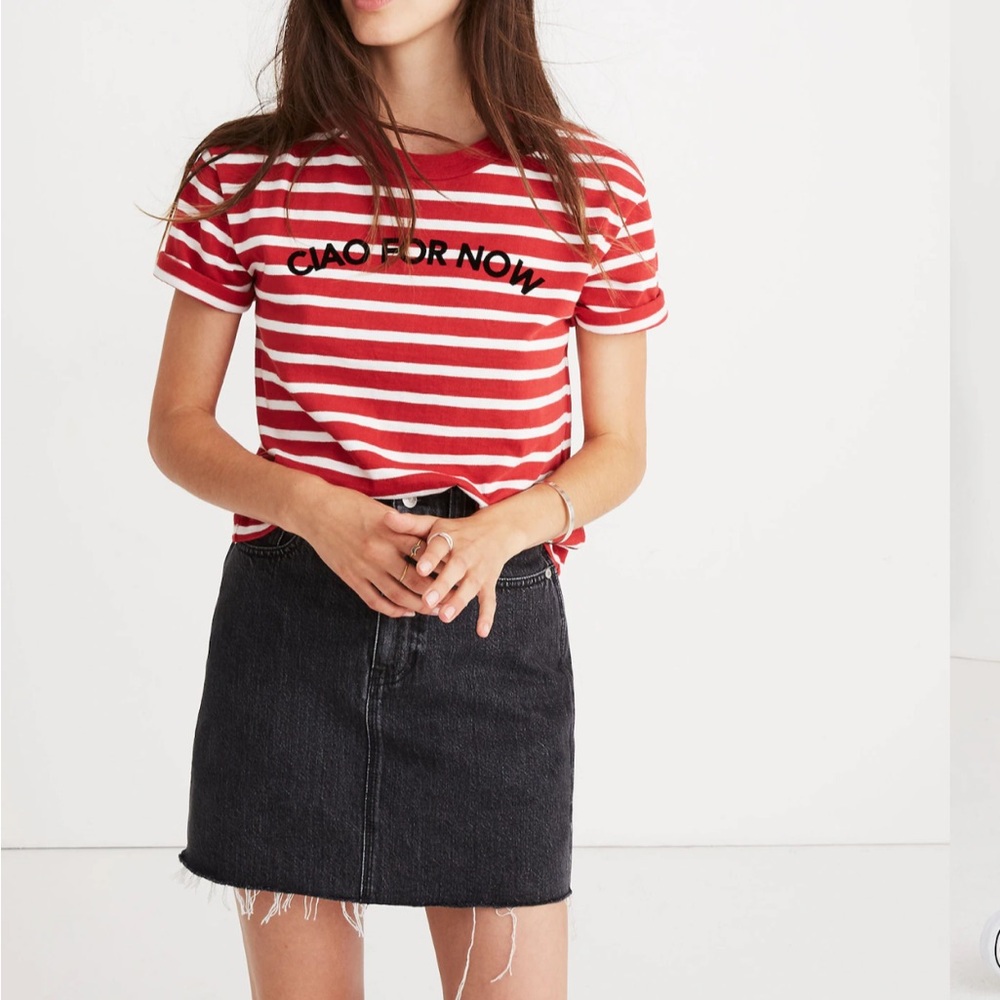Madewell | Red and White Striped Tee
